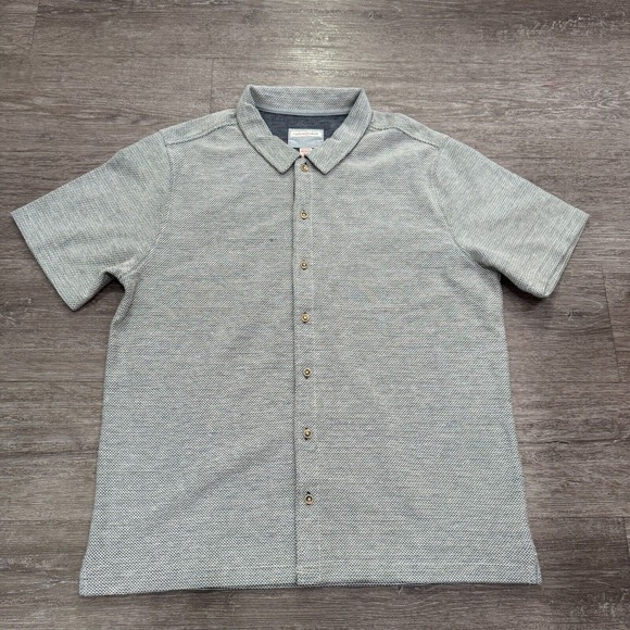 Carbon 2 Cobalt Shirt Mens Large Gray Short Sleeve Button Up Coastal Lounge - Picture 1 of 11